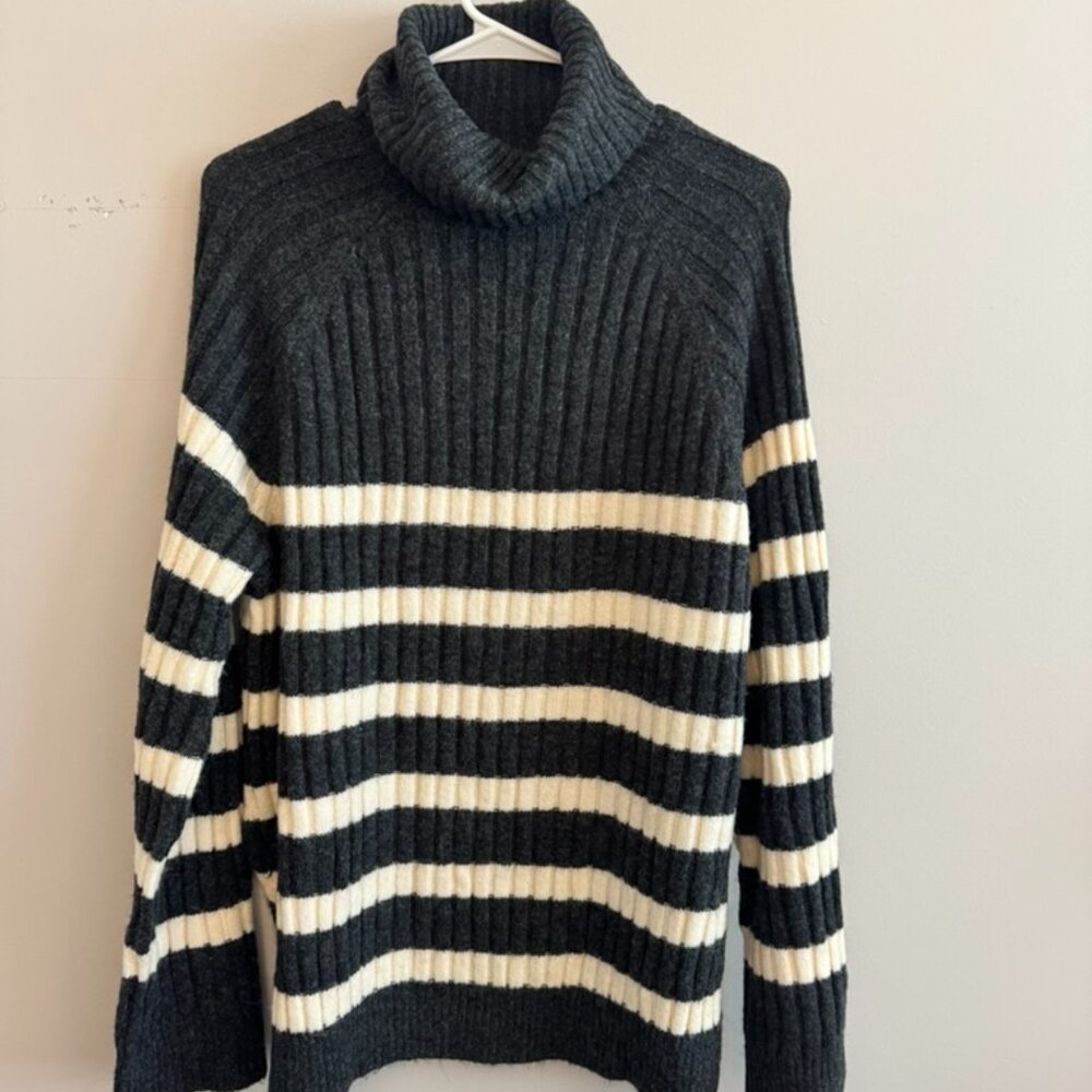 H&M Striped Turtleneck Sweater